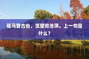 驱马登古台，览望穷沧溟。上一句是什么？