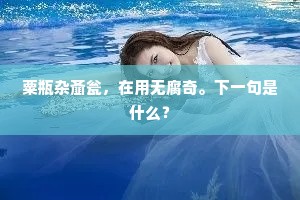 粟瓶杂齑瓮,在用无腐奇。下一句是什么? 粟瓶杂齑瓮,在用无腐奇。下一句是什么?