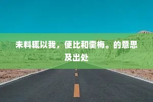 未料辄以我，便比和羹梅。的意思及出处