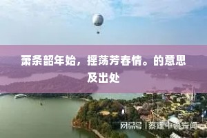萧条韶年始，摇荡芳春情。的意思及出处