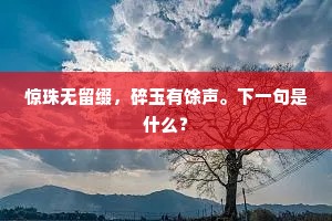 惊珠无留缀，碎玉有馀声。下一句是什么？