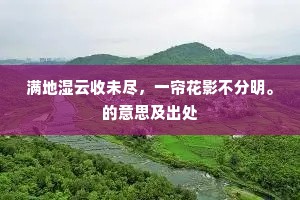 满地湿云收未尽，一帘花影不分明。的意思及出处