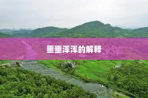 噩噩浑浑的解释