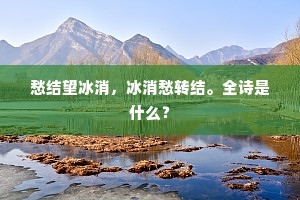 愁结望冰消，冰消愁转结。全诗是什么？