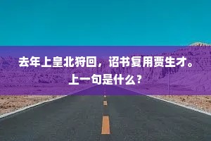 去年上皇北狩回，诏书复用贾生才。上一句是什么？