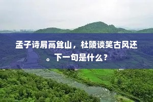孟子诗肩高耸山，杜陵谈笑古风还。下一句是什么？