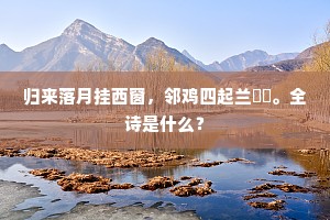 归来落月挂西窗，邻鸡四起兰釭灺。全诗是什么？