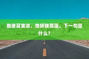 能使寂寞滨，馀妍映蒿蓬。下一句是什么？