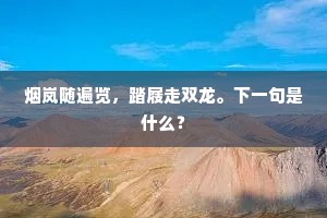烟岚随遍览，踏屐走双龙。下一句是什么？