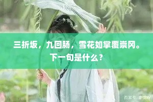 三折坂，九回肠，雪花如掌覆崇冈。下一句是什么？