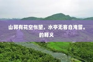 山郭有花空怅望，水亭无客自淹留。的释义