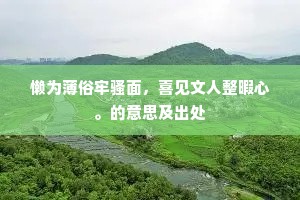 懒为薄俗牢骚面，喜见文人整暇心。的意思及出处