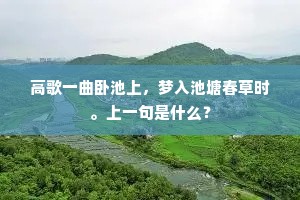 高歌一曲卧池上，梦入池塘春草时。上一句是什么？