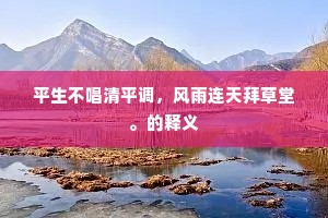平生不唱清平调，风雨连天拜草堂。的释义