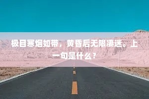 极目寒烟如带，黄昏后无限凄迷。上一句是什么？