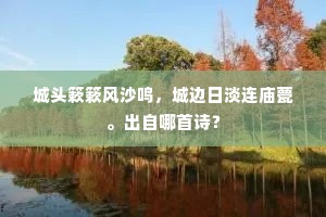 城头簌簌风沙鸣，城边日淡连庙甍。出自哪首诗？