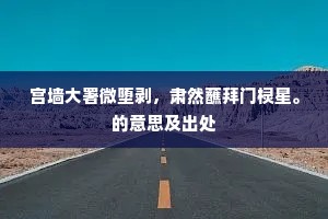 宫墙大署微堕剥，肃然蘸拜门棂星。的意思及出处