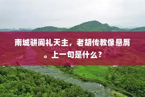南城骈阗礼天主，老胡传教像悬膺。上一句是什么？