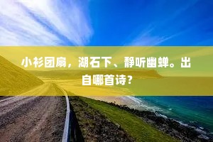 小衫团扇，湖石下、静听幽蝉。出自哪首诗？