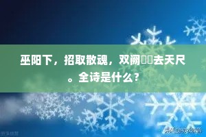巫阳下，招取散魂，双阙岧峣去天尺。全诗是什么？