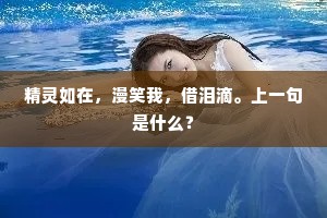 精灵如在，漫笑我，借泪滴。上一句是什么？