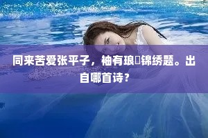 同来苦爱张平子，袖有琅玕锦绣题。出自哪首诗？