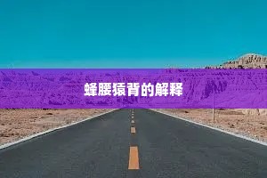 蜂腰猿背的解释