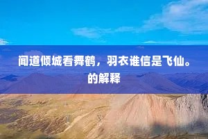 闻道倾城看舞鹤，羽衣谁信是飞仙。的解释