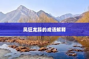 凤狂龙躁的成语解释