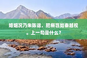 婚姻况乃朱陈谐，肥瘠岂如秦越视。上一句是什么？