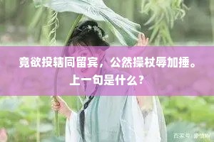竟欲投辖同留宾，公然操杖辱加捶。上一句是什么？