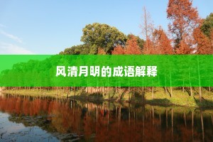 风清月明的成语解释