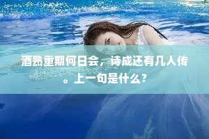 酒熟重期何日会，诗成还有几人传。上一句是什么？