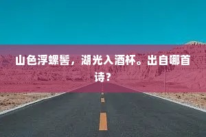 山色浮螺髻，湖光入酒杯。出自哪首诗？