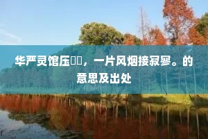 华严灵馆压嶕峣，一片风烟接寂寥。的意思及出处
