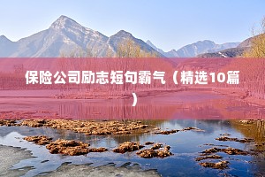 保险公司励志短句霸气（精选10篇）