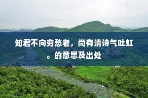 知君不向穷愁老，尚有清诗气吐虹。的意思及出处