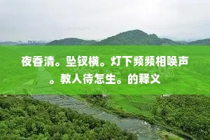 夜香清。坠钗横。灯下频频相唤声。教人待怎生。的释义 夜香清。坠钗横。灯下频频相唤声。教人待怎生。的释义