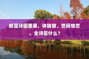 却是诗因墨果，休猜做、世间情恋。全诗是什么？