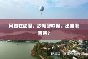 何如在纶阁，纱帽醉吟偏。出自哪首诗？