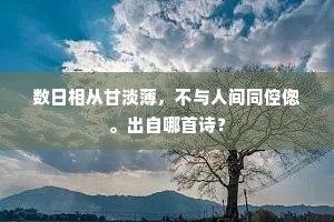 数日相从甘淡薄，不与人间同倥偬。出自哪首诗？