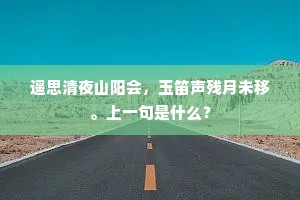 遥思清夜山阳会，玉笛声残月未移。上一句是什么？