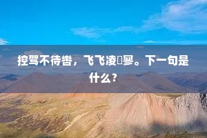 控驾不待辔，飞飞凌泬寥。下一句是什么？