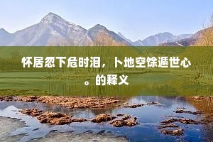 怀居忽下危时泪，卜地空馀遁世心。的释义