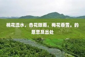 桃花流水，杏花微雨，梅花香雪。的意思及出处