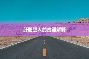 肝胆照人的成语解释