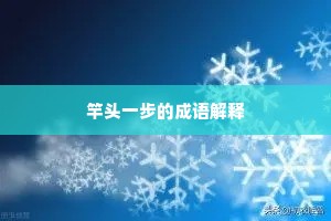 竿头一步的成语解释