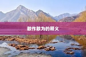 敢作敢为的释义