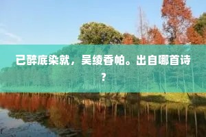 已醉底染就，吴绫香帕。出自哪首诗？