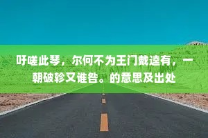 吁嗟此琴，尔何不为王门戴逵有，一朝破轸又谁咎。的意思及出处